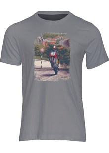 Giacomo Agostini Art Print T-shirt Charcoal