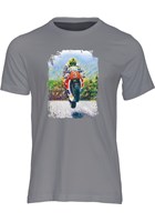 Joey Dunlop Art Print T-shirt Charcoal