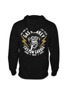 Gas Monkey Gold Monkey Zip Hoodie, Black